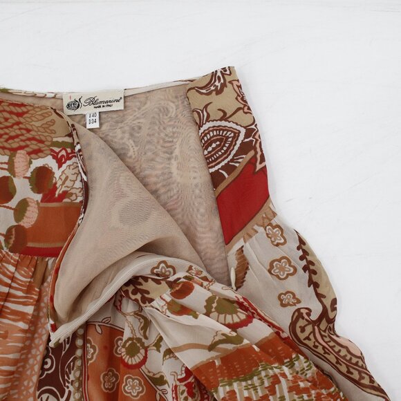 Vintage Blumarine Skirt Womens EU 40 Silk Floral Ruffle Flare Made in Italy - Picture 10 of 10